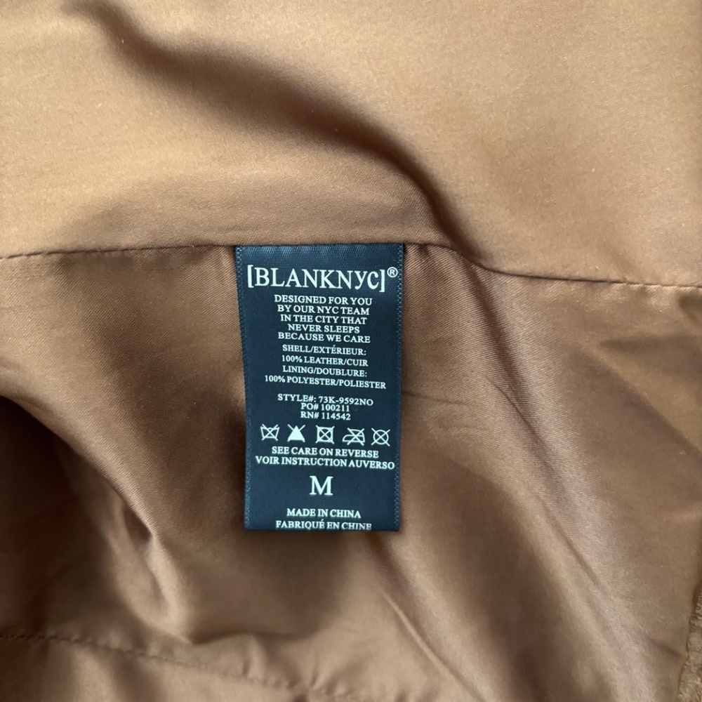 BlankNYC Brown 100% Genuine Suede Moto Jacket - Picture 4 of 8